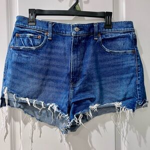 Abercrombie & Fitch Distressed Blue Denim Shorts